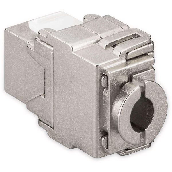 Goobay 95900 Modulo Keystone RJ45 Cat 6?, Stp, Argento - Larghezza 17,3 Mm, Tipo A Farfalla, Morsettiera Per Montaggio Lsa (Senza Attrezzi)-image