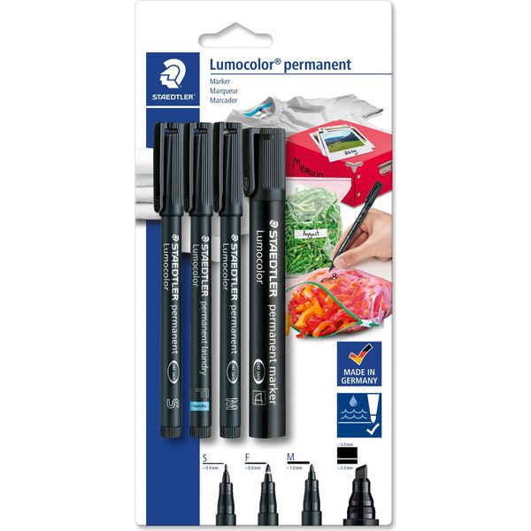 Staedtler® 60 BK-6 Set Da Ufficio Set Di Pennarelli Lumocolor® 2 - Permanenti, Neri-image