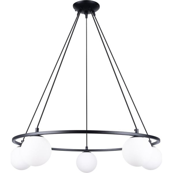 Lampadario Yoli 5 5Xg9 8W Acciaio/Vetro 98X80X80Cm Sollux Lighting-image