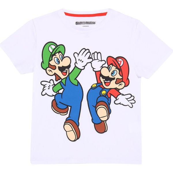 Maglietta Super Mario 3-4 Anni Bianco Bambini Unisex Mario E Luigi-image