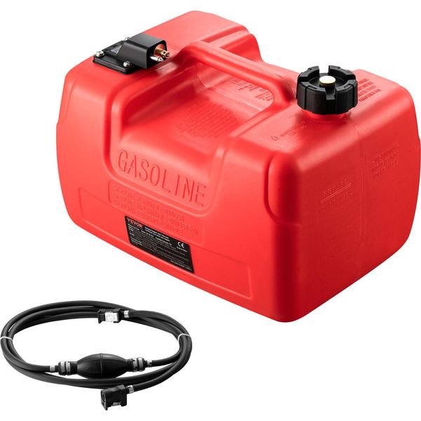 Serbatoio Marino Vevor, 12 L, Serbatoio Portatile Per Imbarcazioni Con Motore Fuoribordo, Serbatoio In Plastica Per Imbarcazioni Marittime Con Tubo Flessibile, Facile Da Trasportare Per Yacht, Barche Da Pesca, Barche A Ponte, Rosso-image