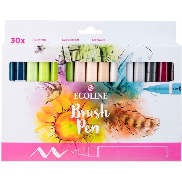 Ecoline Pennello Set Aggiuntivo 30 Colori Set Di Estensione Pennarelli Per Acquerello-image