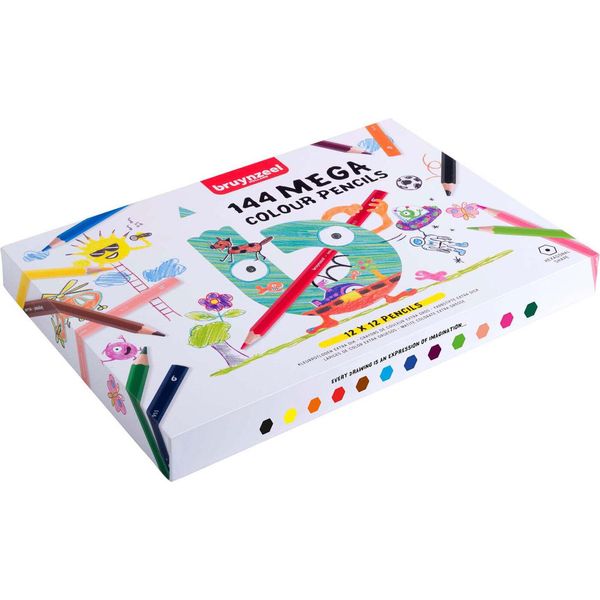 Set Di Matite Colorate Bruynzeel Mega 12X12 Colori Per Bambini E Disegno Creativo-image