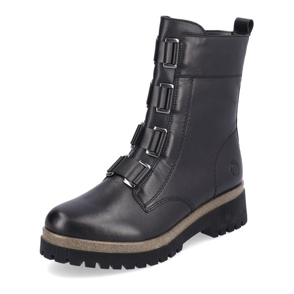 SchnüRstiefelette Remonte "Remonte Stiefelette Glattleder", Damen, Gr. 41, Schwarz, Glattleder, Schuhe SchnüRstiefelette-image