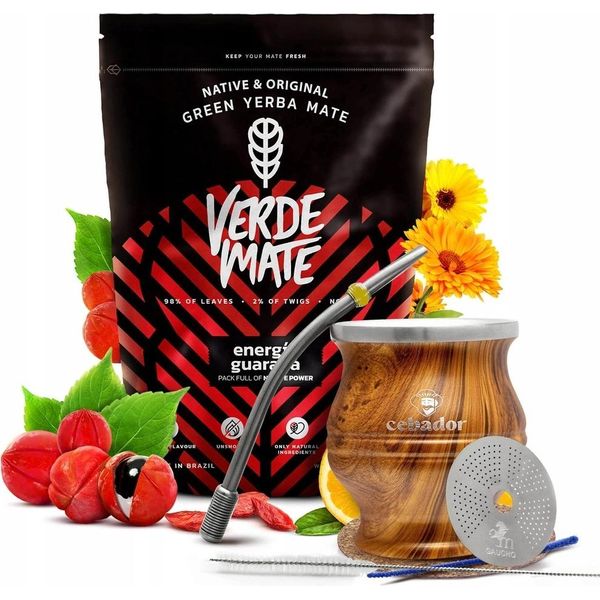 Set Mate Tea Verde Mate Energia 0,5Kg + Termocolador-image