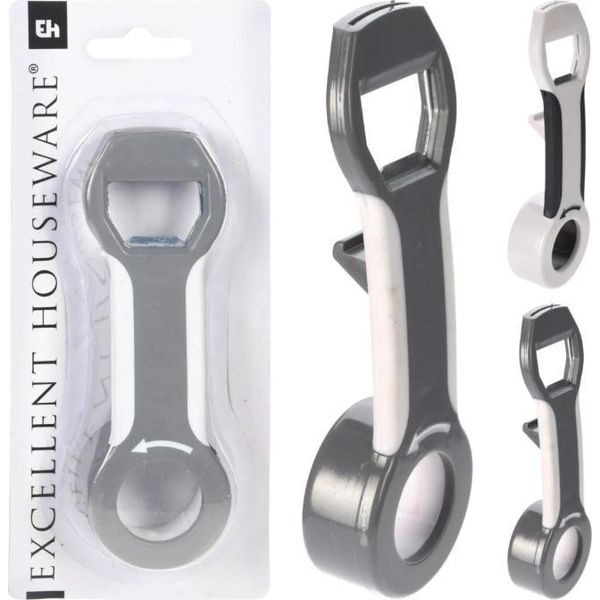 Apriscatole Multifunzione 4 In 1 Koopman, 13X4X2 Cm, Plastica, Grigio-image