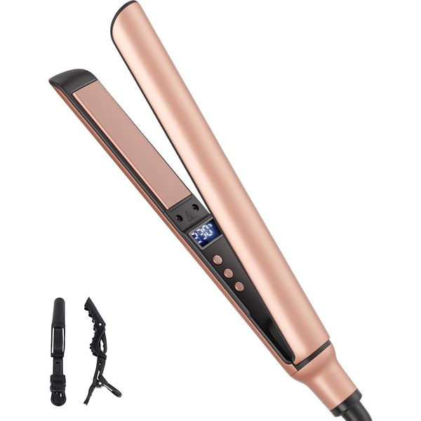 Piastra Per Capelli In Ceramica Per Capelli Lisci E Lucenti, Piastra 2 In 1 Per Arricciare E Lisciare, Doppio Voltaggio Per Tutti I Tipi Di Capelli-image