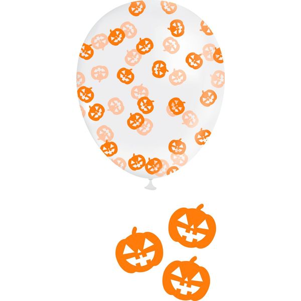Palloncini Zucca Di Halloween Decorazione Festa Per Bambini Festa Umore Celebrazione Divertimento Decorazioni Coriandoli Spaventosa Zucca Riempita D'aria, Colore: Arancione-image