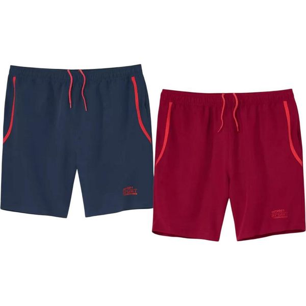 Atlas For Men - Pantaloncini 2-Pack Per Uomo - Sport AF4111 (Xxl) (Bordeaux/Blu Navy)-image