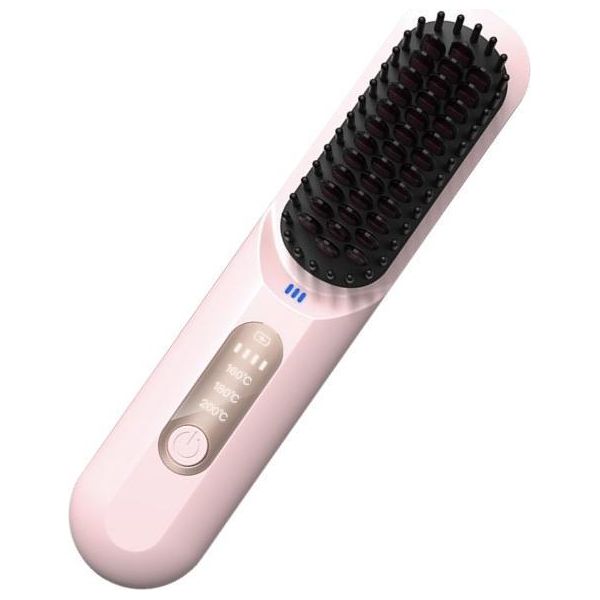 Inf Spazzola Lisciante Portatile Senza Fili: Styling Senza Fili Per Casa E Viaggi Rosa-image