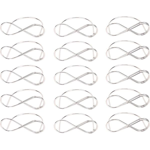 15 Pezzi Supporto Per Segnaposto Etichetta Filo Di Metallo Per Memo Foto Numero Segnaposto Argento-image