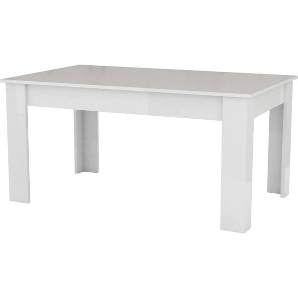 Dmora Tavolo Allungabile Arizon 90X190X75H Cm Bianco Lucido, Allungabile 10 Posti Italy-image