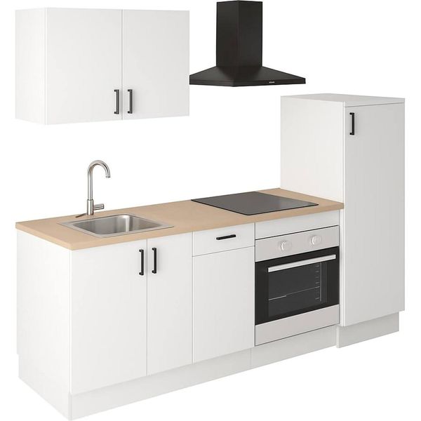 Dmora Cucina Completa Telinea Bianco, Modulabile Un Cassetto-image