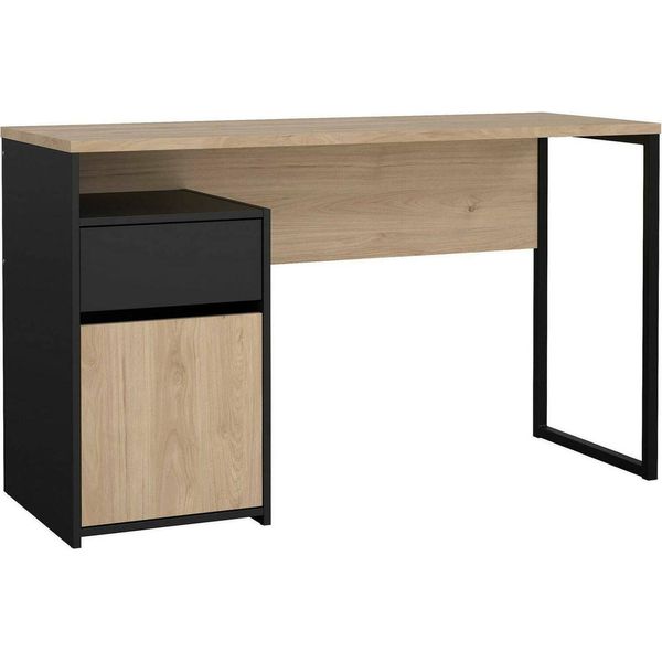 Dmora Scrivania Mele 48.4X130.4X76.5H Cm Nero, Un'anta Un Cassetto-image