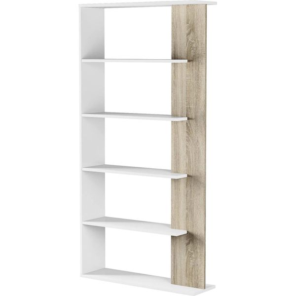 Dmora Libreria Eolo 25X90X180H Cm Bianco, 4 Ripiani Portata Ripiani 4-image