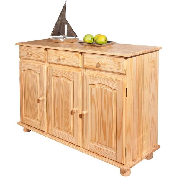 Dmora Credenza Drodger 43X130X87H Cm Marrone, Apertura Battente 3 Ante-image