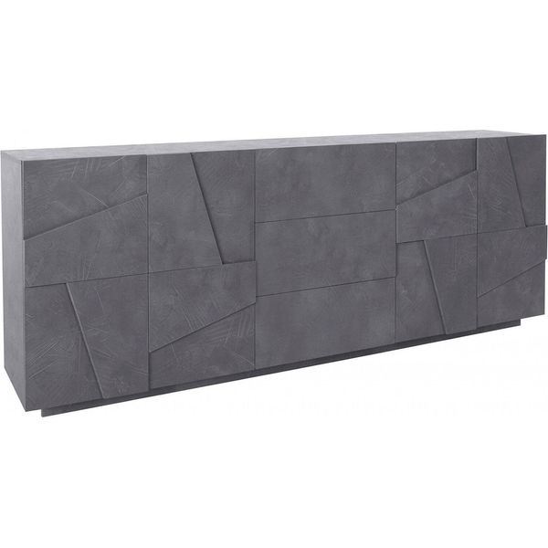Dmora Credenza Zeus 44.2X224.1X86H Cm Grigio Ardesia, 3 Cassetti 4 Vani Italy-image
