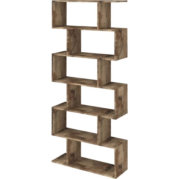 Dmora Libreria Alowha 25X80X192H Cm Marrone, 5 Ripiani Portata Ripiani 10 Italy-image