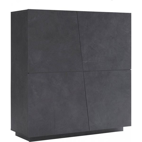 Dmora Credenza Abbabbau 43X120X126H Cm Grigio Ardesia, Apertura Battente 4 Vani Italy-image