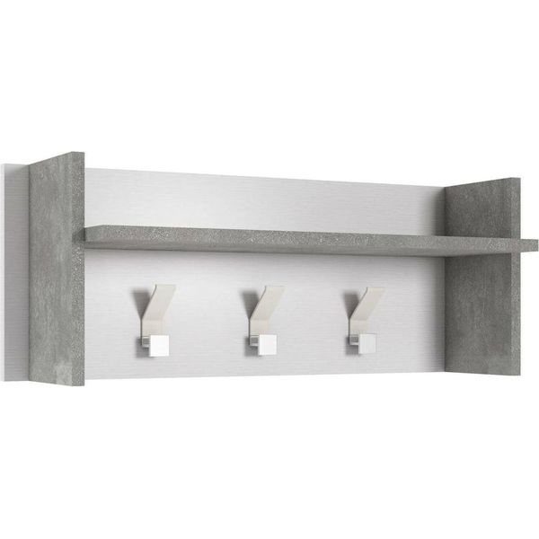 Dmora Mobile Da Ingresso Angry 29X90X34H Cm Grigio, Appendiabiti Paia Italy-image