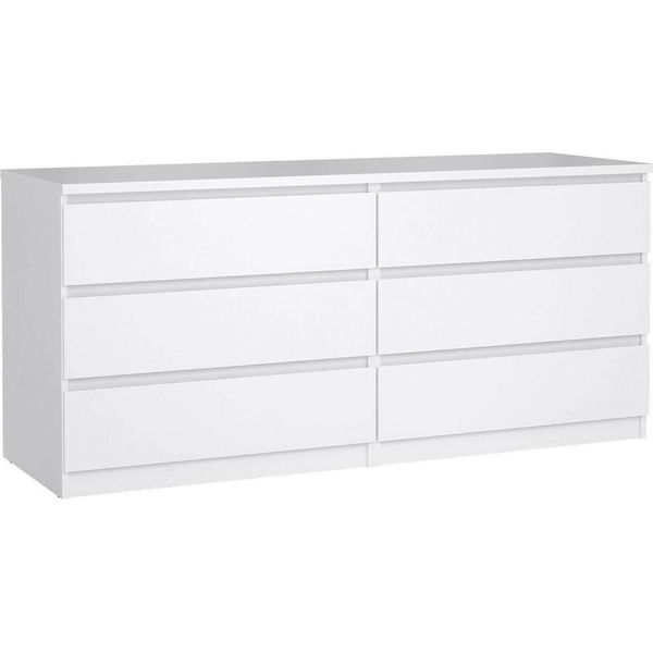 Dmora Credenza Abacadabra 50X153.8X70.1H Cm Bianco Lucido, 6 Cassetti Apertura Scorrevole-image