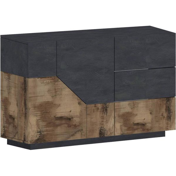 Dmora Credenza All 43X141X86H Cm Grigio Ardesia, 3 Cassetti 2 Ante Italy-image