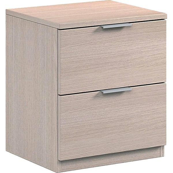 Dmora Comodino Artiglio 33.5X38X45H Cm Marrone Rovere, 2 Cassetti Apertura Scorrevole-image