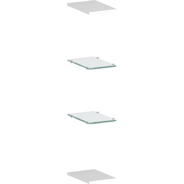 Dmora Mensola Ema 27X20X2H Cm Bianco Bianco Lucido, Un Ripiano Italy-image