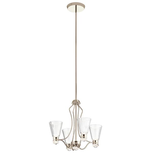 Elstead Kayva Lampadario Led 51Cm Nichel Lucido Sfaccettato Chiaro IP44-image