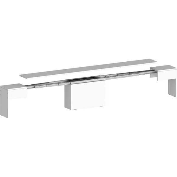 Dmora Panca Yutu 25X290X45H Cm Bianco Lucido, Peso Supportato 400 Kg Colore Rivestimento Bianco Italy-image