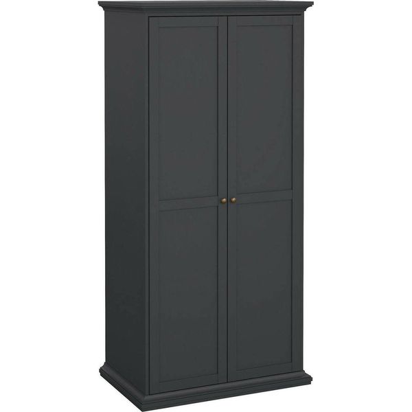 Dmora Guardaroba 2 Ante Albiolo 60.5X200.56H Cm Grigio, Appendiabiti 2 Ante-image