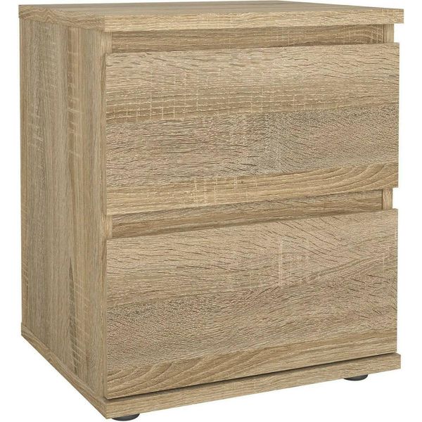 Dmora Comodino Albregio 34X40.2X48.2H Cm Marrone Quercia, 2 Cassetti Apertura Scorrevole-image