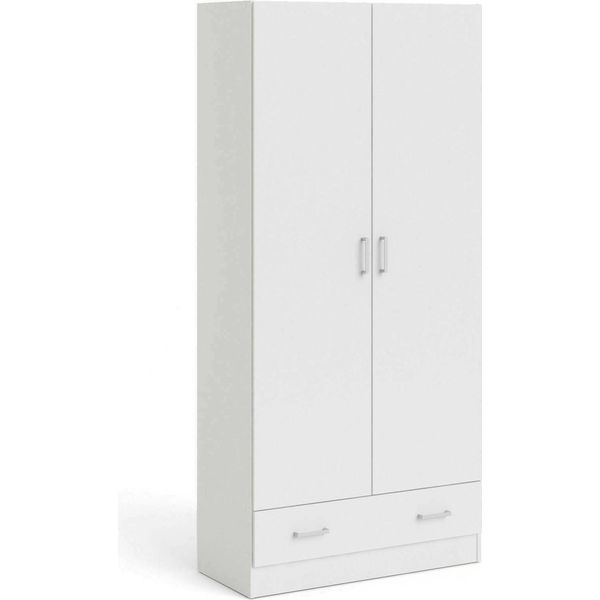 Dmora Guardaroba 2 Ante Amylya 35.7X170.4H Cm Bianco, Appendiabiti 2 Ante-image