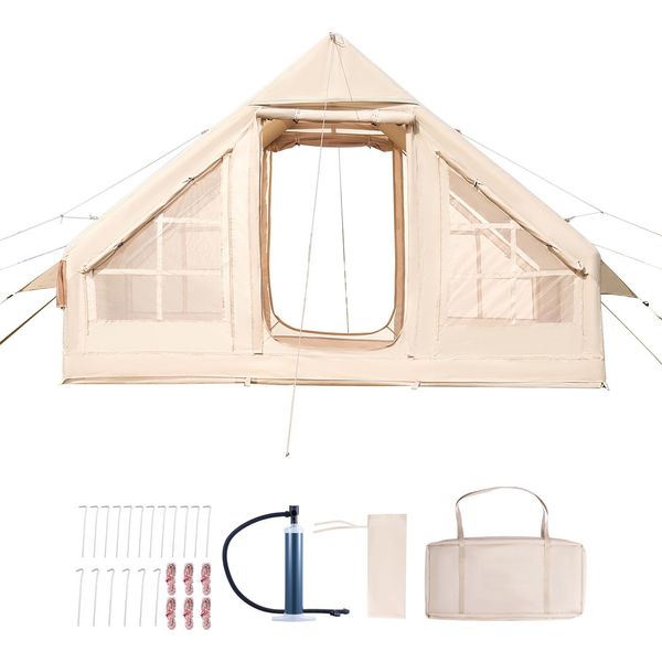 Succebuy Tenda Da Campeggio Gonfiabile Per 3-5 Persone Con Pompa, Montaggio Rapido-image