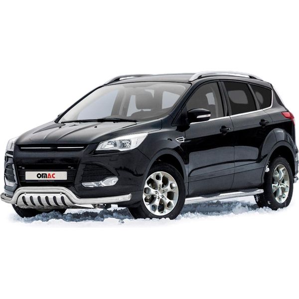 Protezione Paraurti Anteriore In Acciaio Inox Per Ford Kuga 2012-2017 Abe Protezione Argento-image