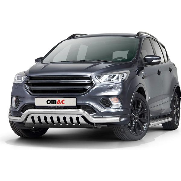 Protezione Paraurti Anteriore In Acciaio Inox Per Ford Kuga 2017-2025 Abe Protezione Argento-image