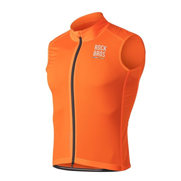 Rockbros Road To Sky Gilet Da Ciclismo Da Uomo Antivento Leggero Gilet Da Ciclismo Protezione Solare Gilet Da Corsa Senza Maniche Umidità Arancione Xl-image