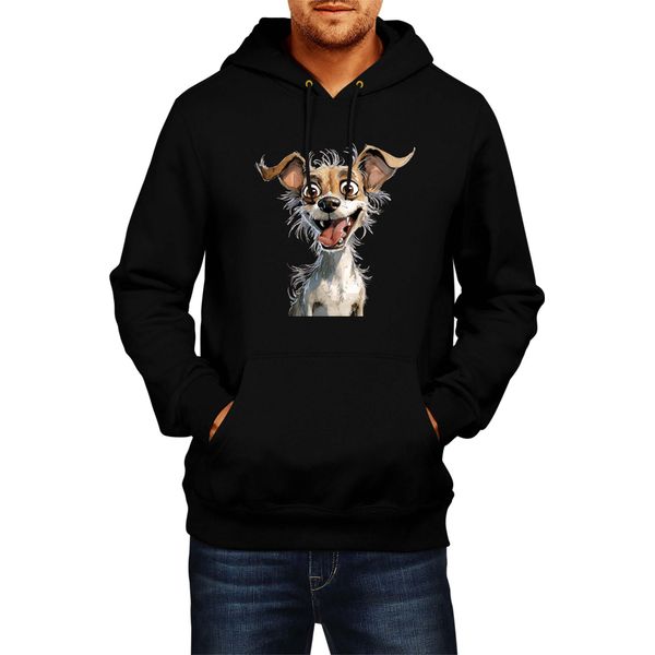 Felpa Con Cappuccio Da Uomo Funny Dogs Breeds Chihuahua Dog Breed, Man Xl , Noir-image
