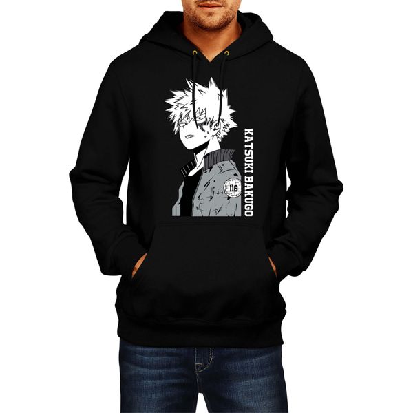 Felpa Con Cappuccio Da Uomo Japan Manga Anime Comics Animation My Hero Anime Academia Katsuki, Man 2XL , Noir-image