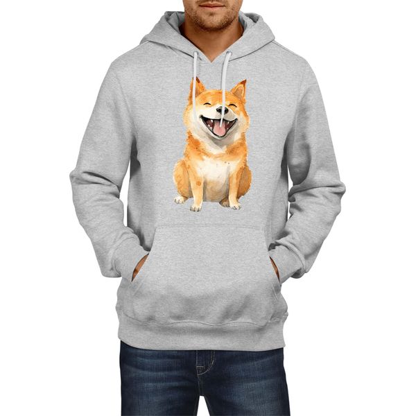 Felpa Con Cappuccio Da Uomo Funny Dogs Breeds Shiba Inu Dog Breed, Man S , Gris-image