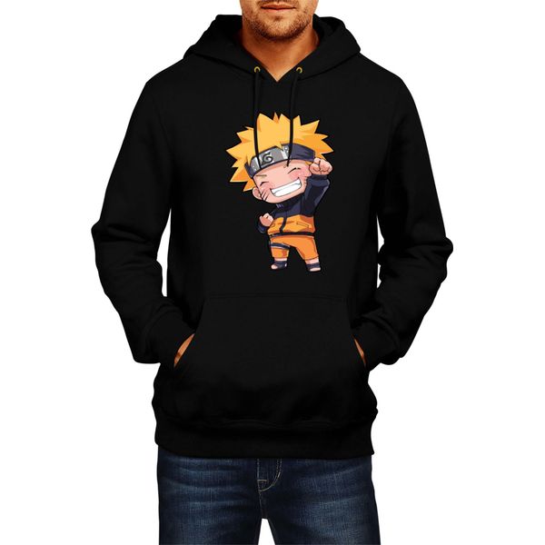 Felpa Con Cappuccio Da Uomo Naruto Naruto Chibi, Man S , Noir-image