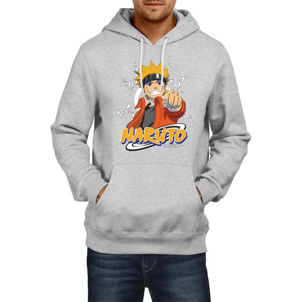 Felpa Con Cappuccio Da Uomo Naruto Naruto 07, Man Xl , Gris-image