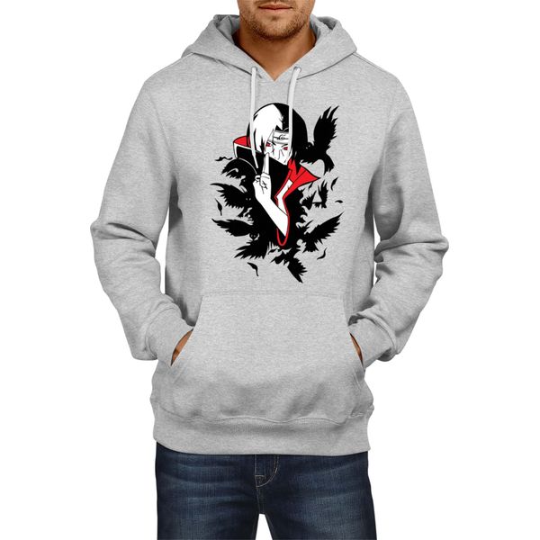 Felpa Con Cappuccio Da Uomo Naruto Itachi Crows, Man S , Gris-image