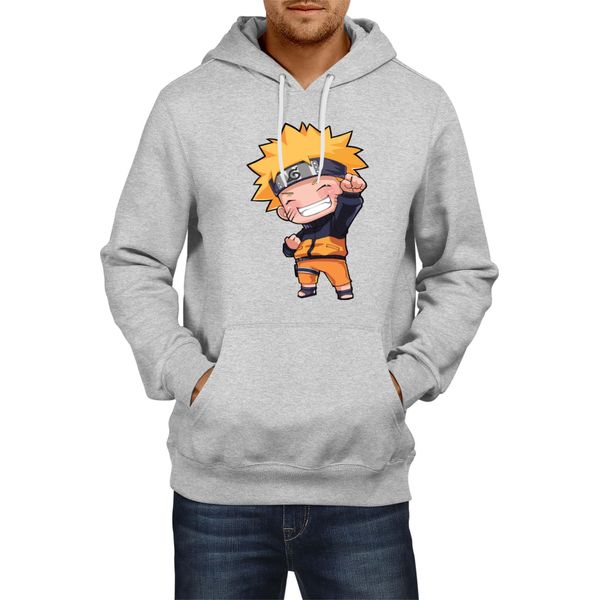 Felpa Con Cappuccio Da Uomo Naruto Naruto Chibi, Man Xl , Gris-image