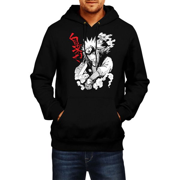 Felpa Con Cappuccio Da Uomo Naruto Jiraiya 04, Man S , Noir-image