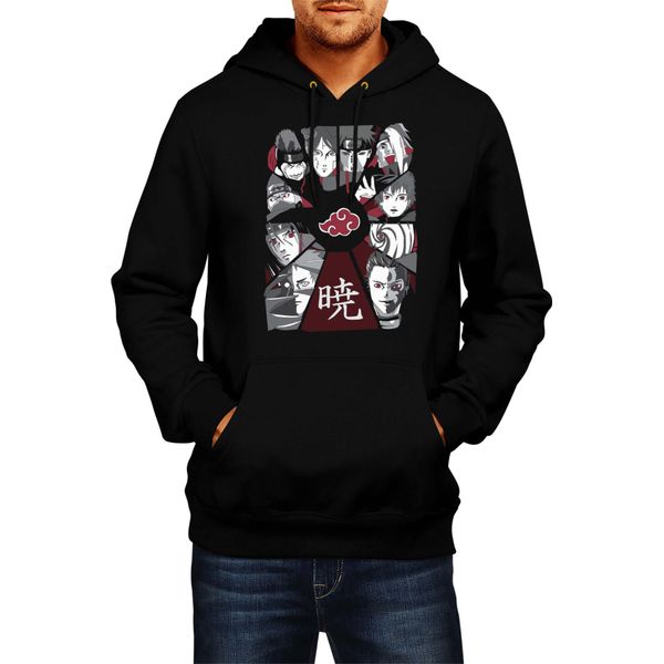 Felpa Con Cappuccio Da Uomo Naruto Akatsuki Team Members 01, Man S , Noir-image