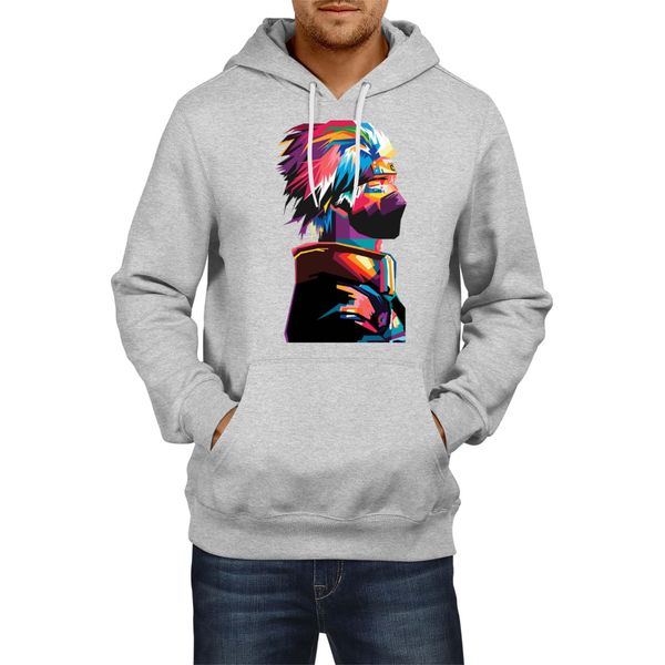 Felpa Con Cappuccio Da Uomo Naruto Kakashi Hatake 06, Man Xl , Gris-image