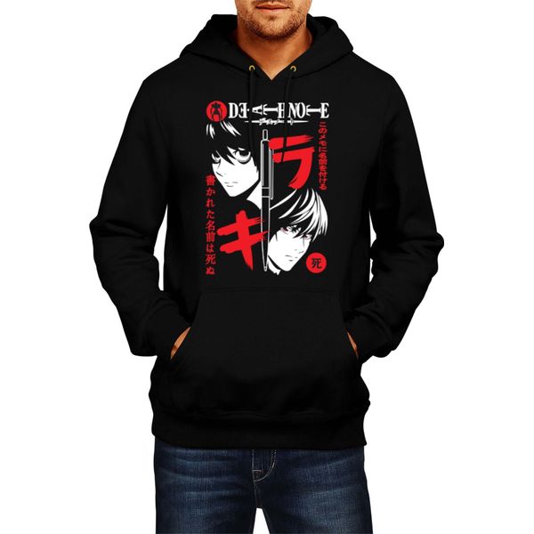 Felpa Con Cappuccio Da Uomo Japan Anime Manga Death Note 3 Death Note, Man S , Noir-image