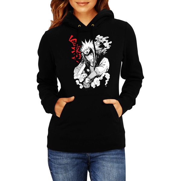 Felpa Con Cappuccio Da Donna Naruto Jiraiya 04, Lady S / Noir-image
