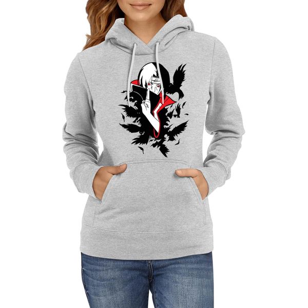 Felpa Con Cappuccio Da Donna Naruto Itachi Crows, Lady S / Gris-image